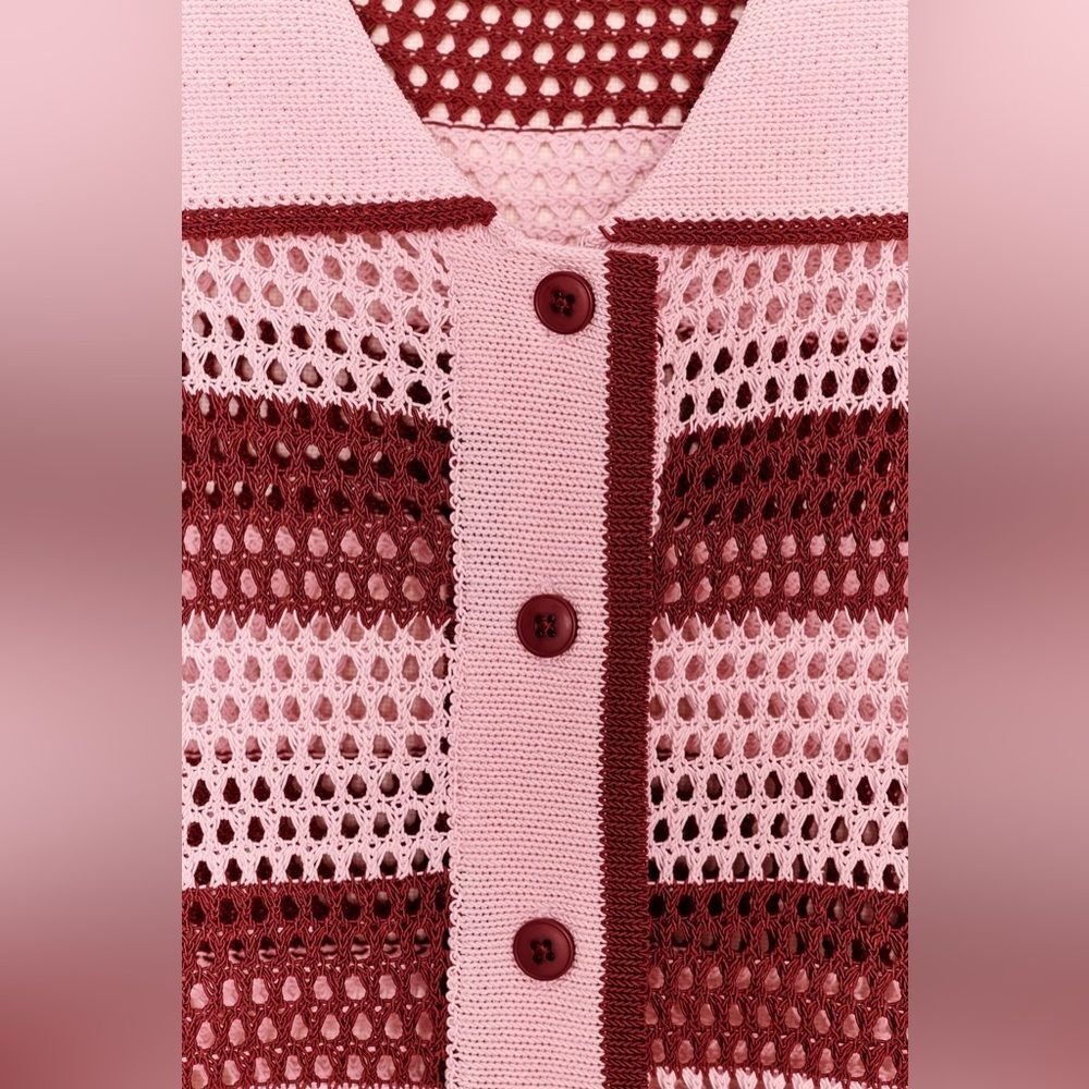 ZARA KNITTED POLO CARDIGAN JACKET - Picture 7 of 9